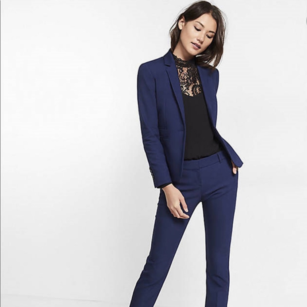 Express women’s work suit blue and black columnist